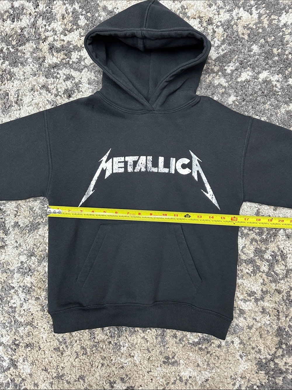 Zara Metallica Black Logo Hoodie Kid’s sz. 8-9 - Picture 7 of 7